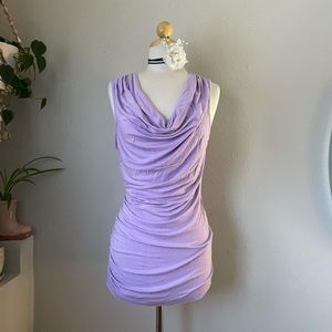PASTEL PURPLE COWL NECK TANK